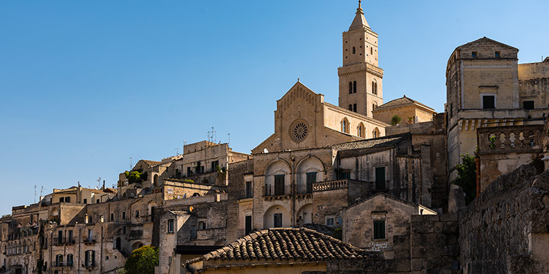 The Sassi and the Park of Rupestrian Churches and the surrounding town