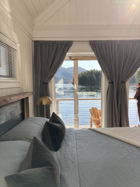 Interior room at Nimmo Bay lodge in Canada