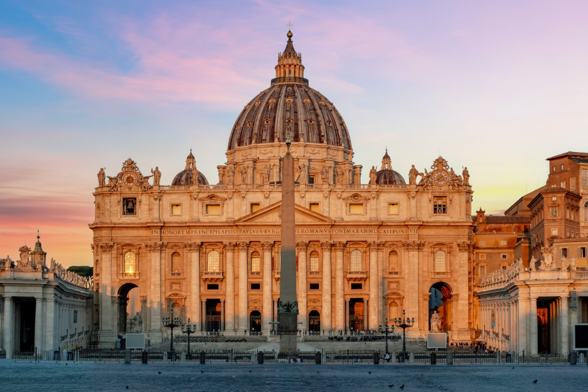 St Peter's basilica on Saint Peter's square in Vatican