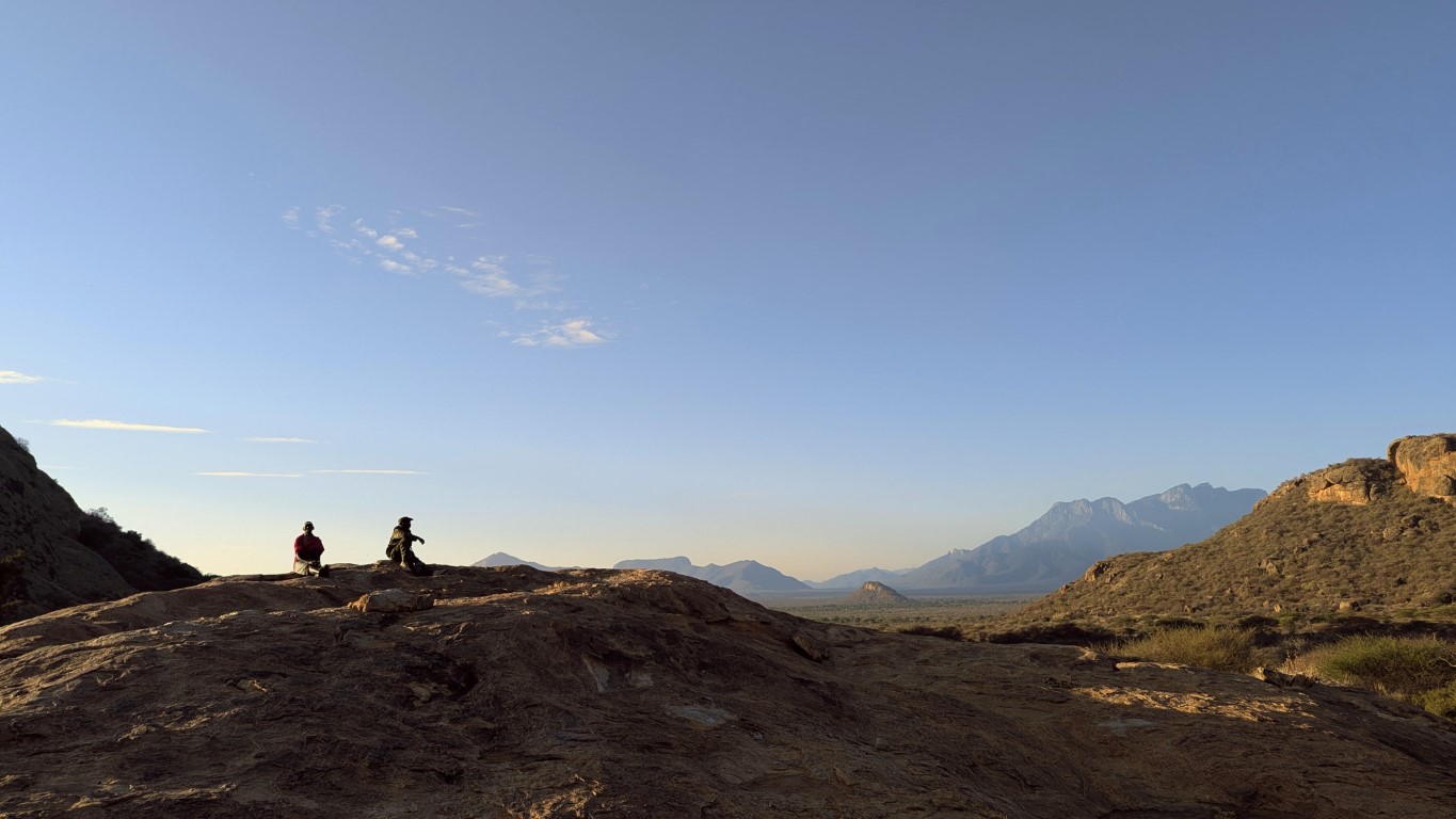View of the mountains from our morning coffee break at Reteti