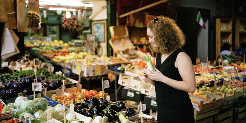 Woman in an Italian market
