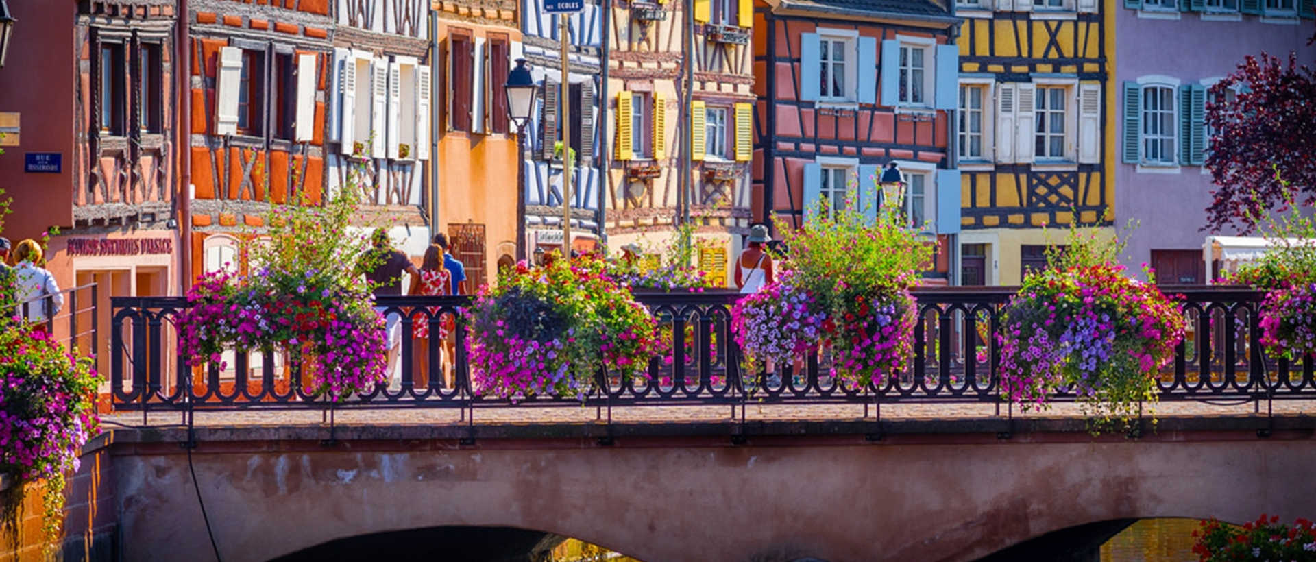 Colorful buildings in a village in Normandy