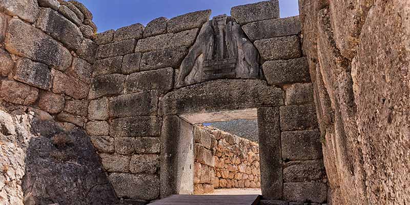 A doorway at a ruins site
