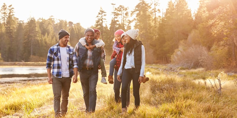multigenerational family on a hike