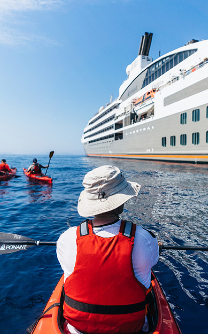 Kayaking off Ponant l'Austal