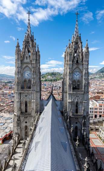Birds eye view of Quito Ecuador