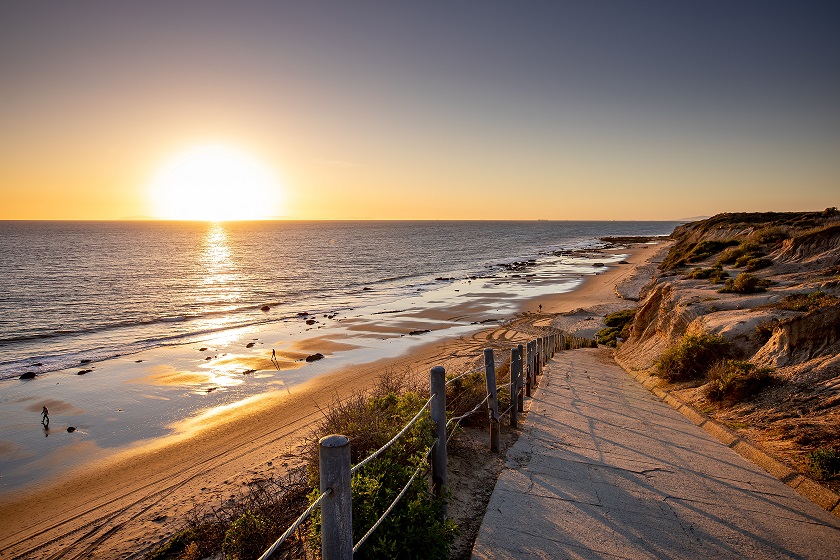 View of Crystal cove beach and boardwalk