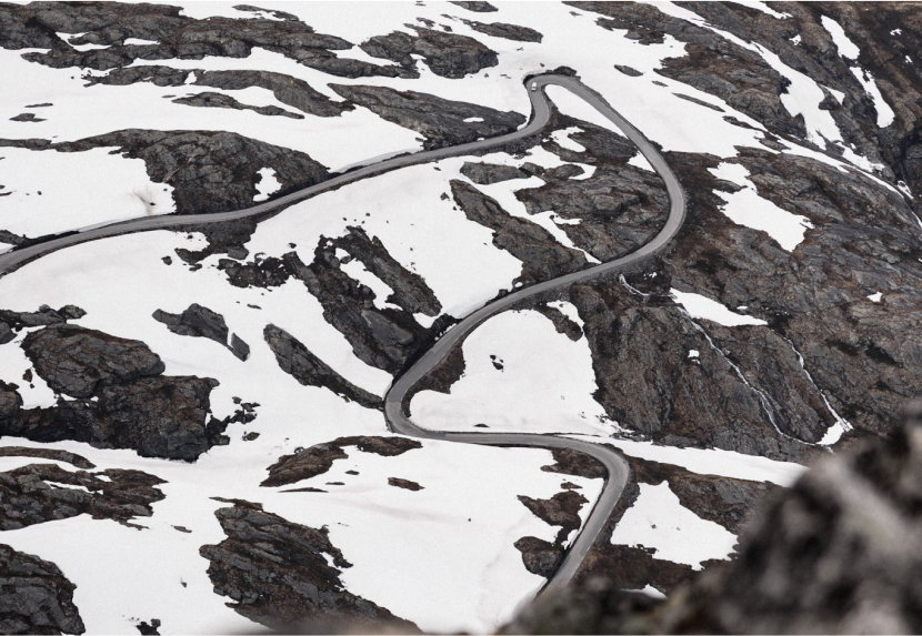 Winding along the mountainous “Troll Road”