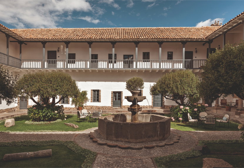The central courtyard and gardens at Palacio Nazarena, a Belmond Hotel, Cusco (Photo: Francisco Parente)