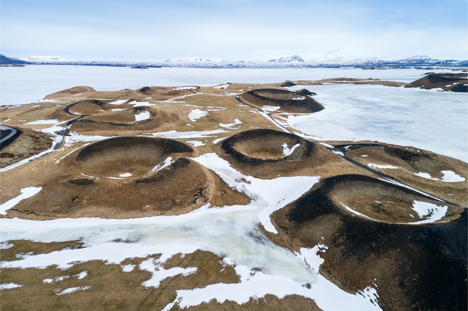 Diverse snow covered landscape