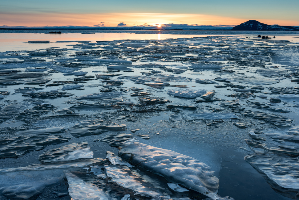 Ice covered beach in Iceland