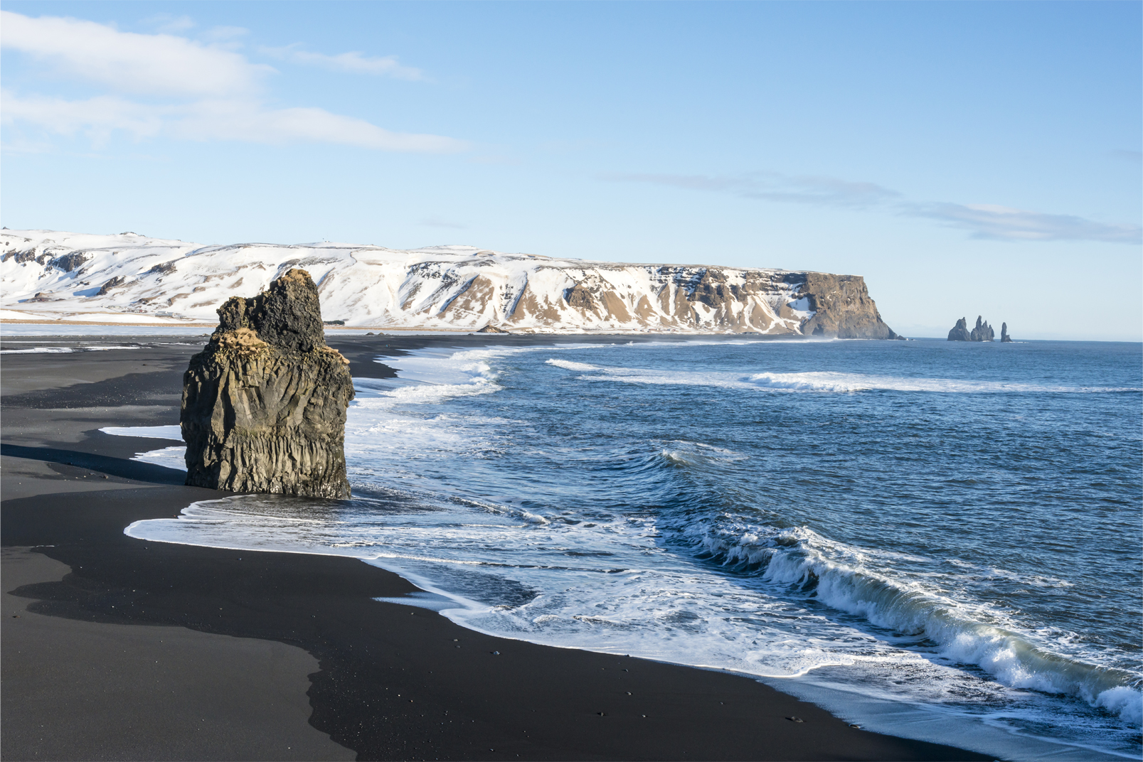 Black sand beach