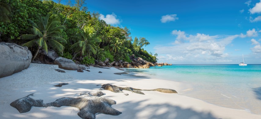 Private beach in the Seychelles