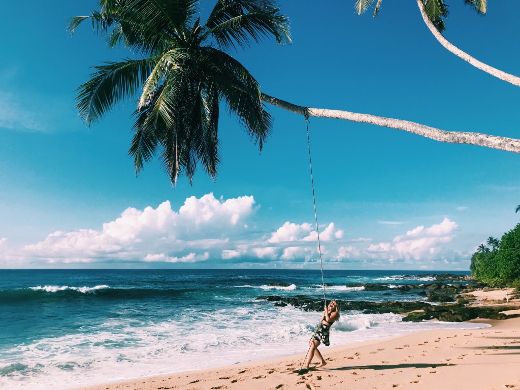Kirsty enjoying some beach time in Sri Lanka