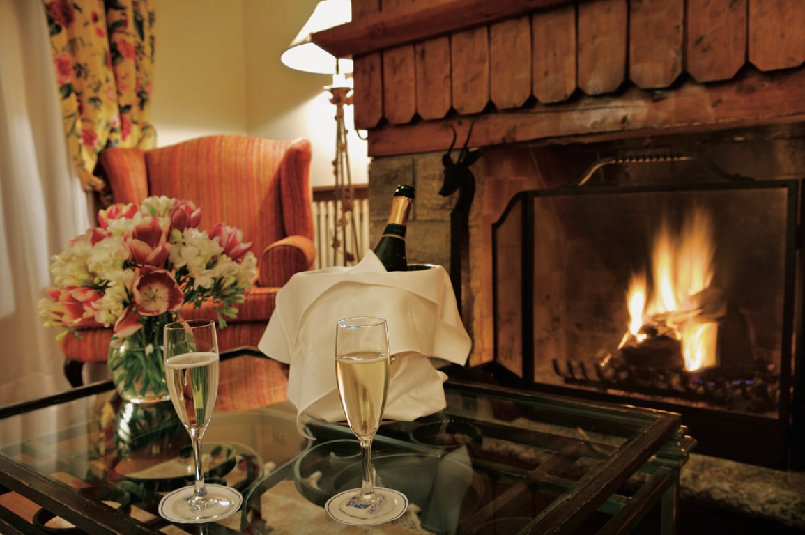 Relax by a roaring fire