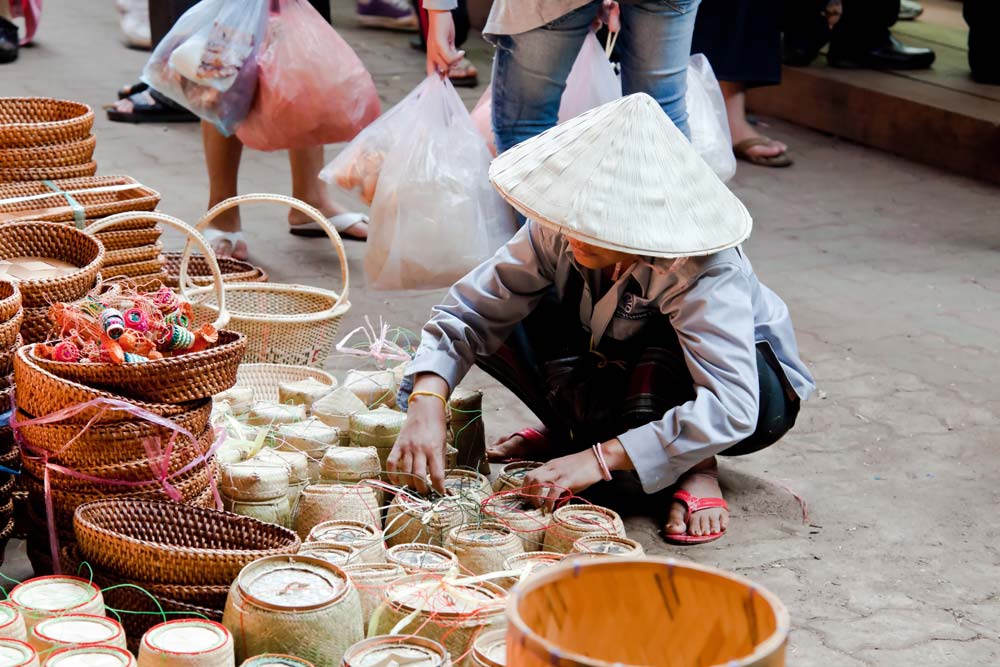 The markets of Champasak