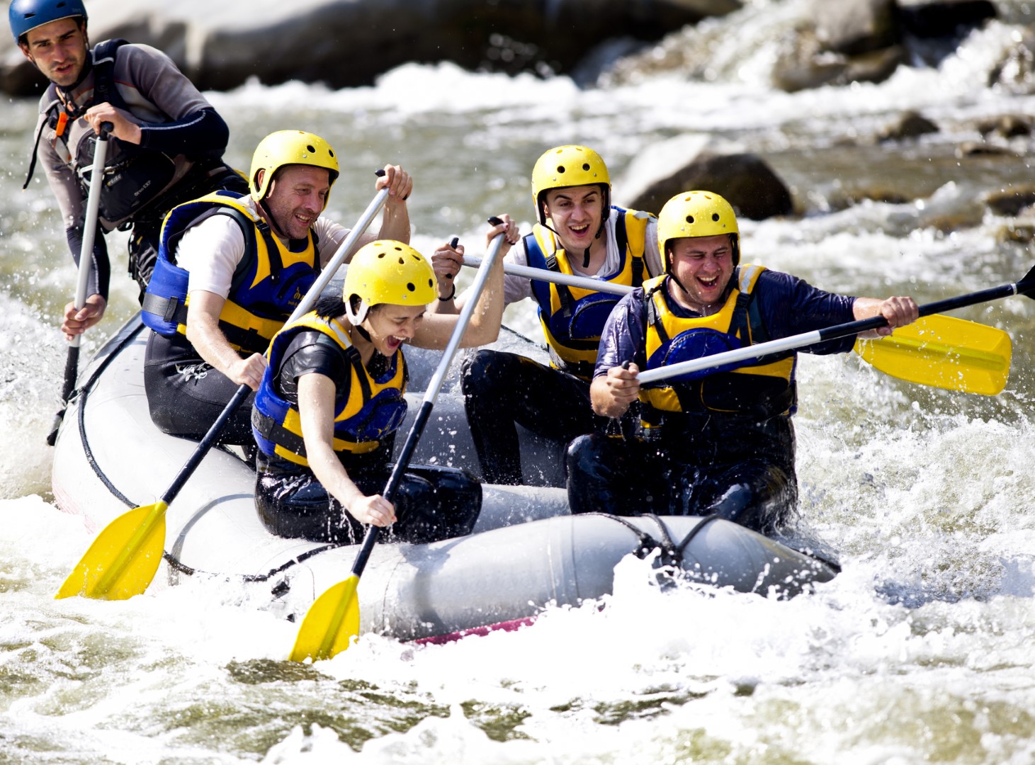 Rafting down the falls