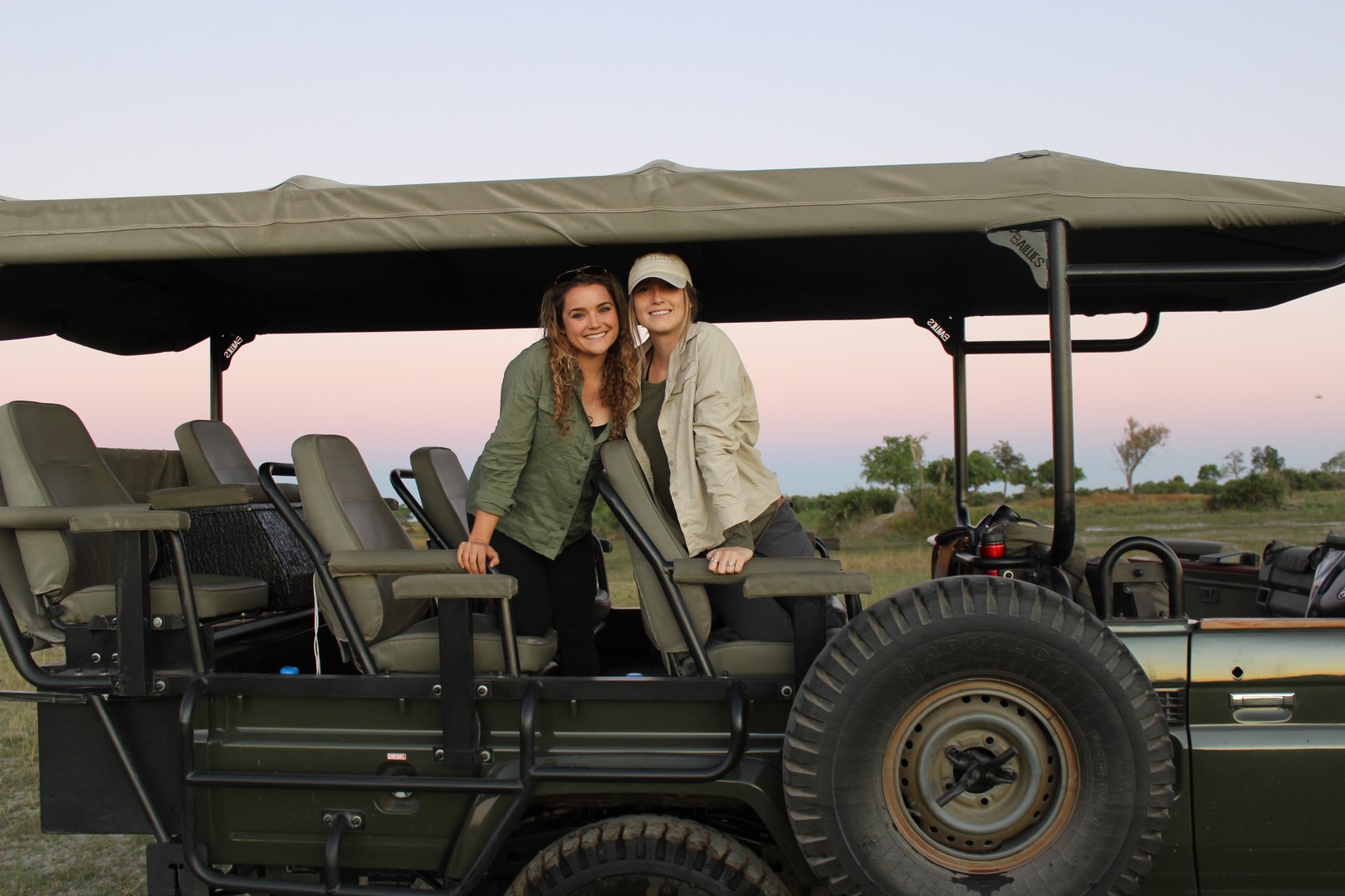 Anna on game drive in Botswana