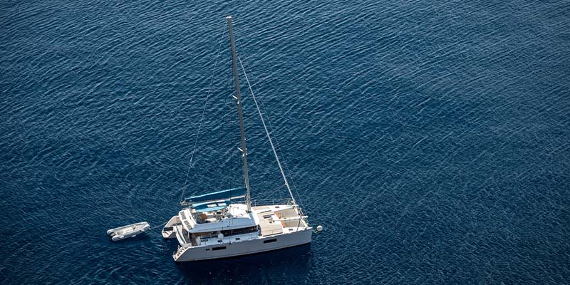 A catamaran in the ocean