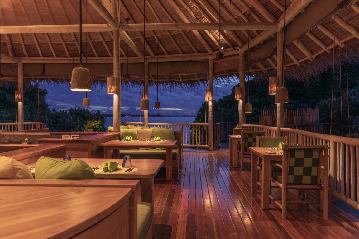 interior of the Leaf restaurant in the Maldives