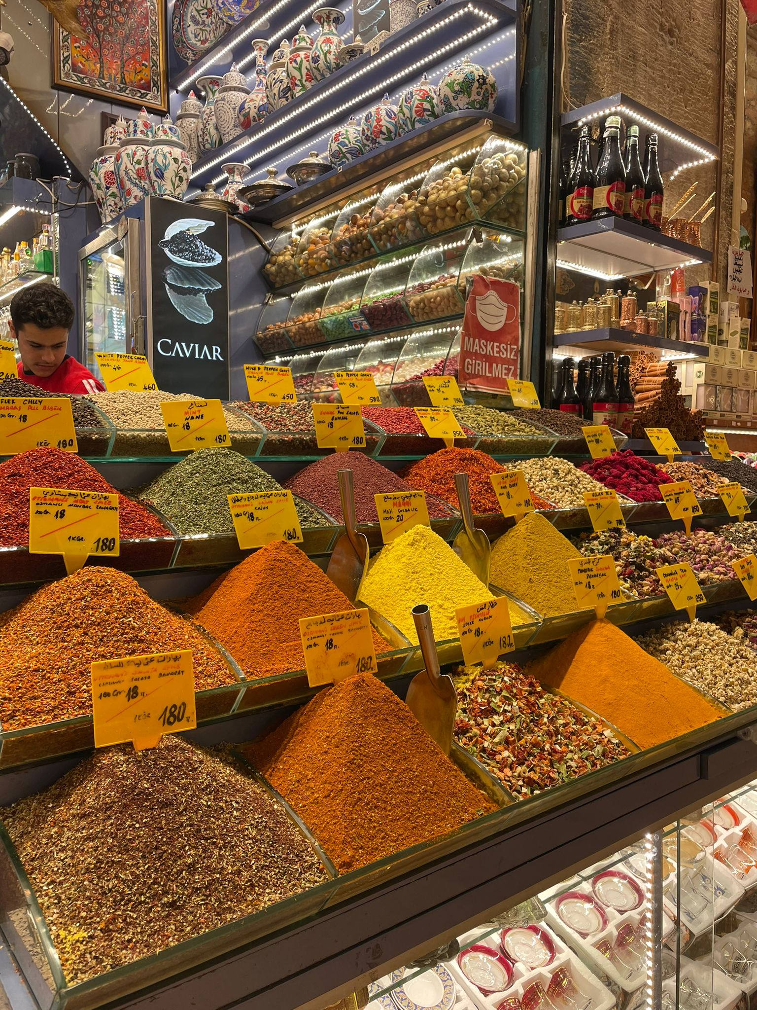 colourful grains and seasoning