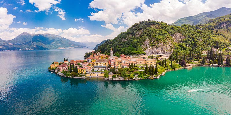 Varenna perched on Lake Como