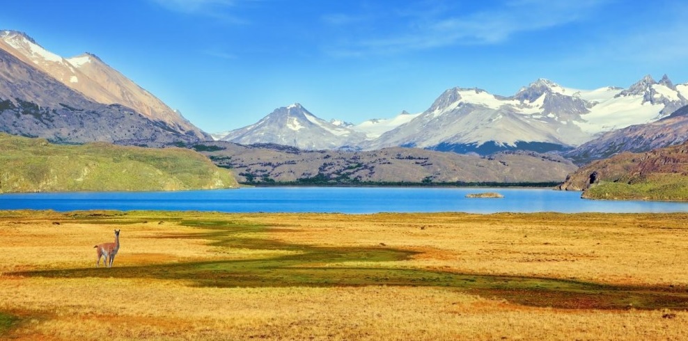 Patagonia with mountains in the background