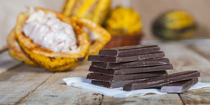 A stack of chocolate bars