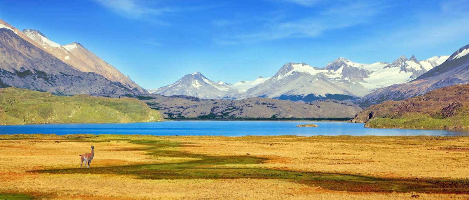 Patagonia in Chile mountains in the background
