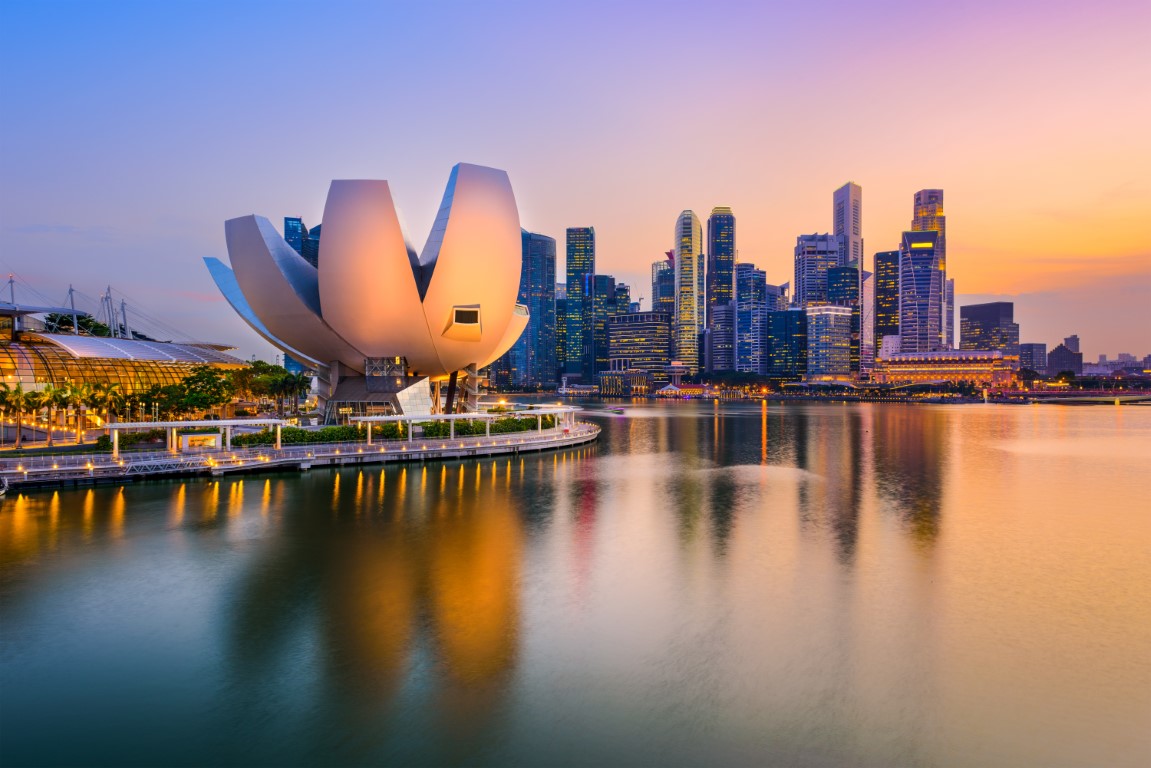 Singapore skyline at the Marina