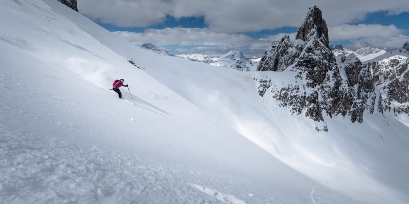 Skier in the Dolomites