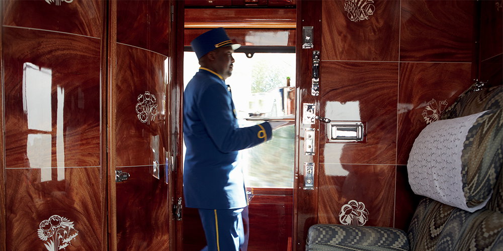 Exploring the Indonesian archipelago onboard Vela; Above: The glossy interiors of the Venice Simplon-Orient-Express