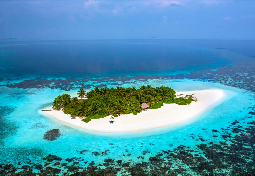 Aerial view of the W Maldives