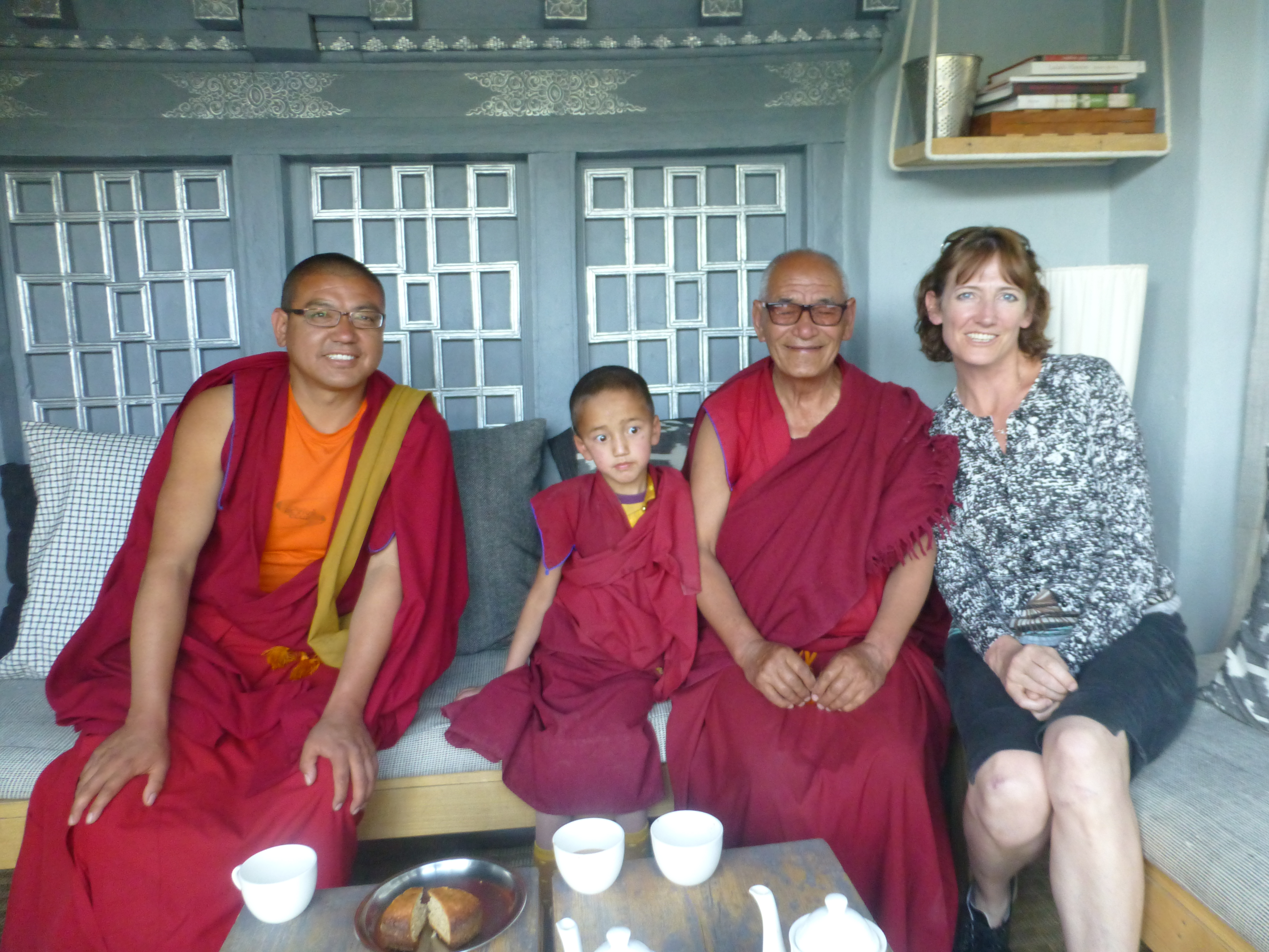 Sara with the monks