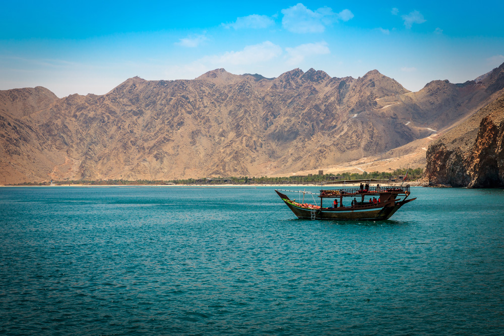 Traditional boat on Oman coast