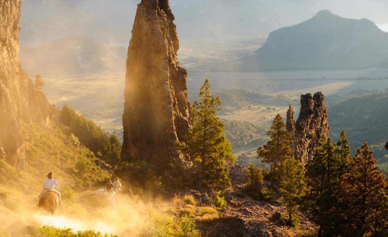 Exciting horseback riding in the mountains