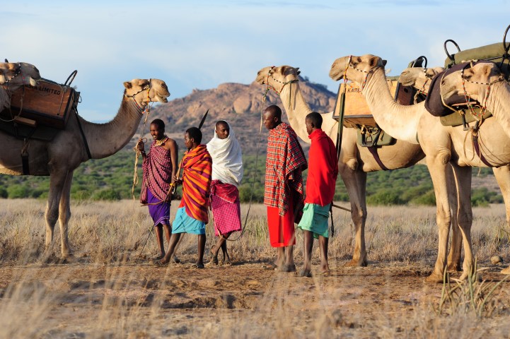 Guides with their camels