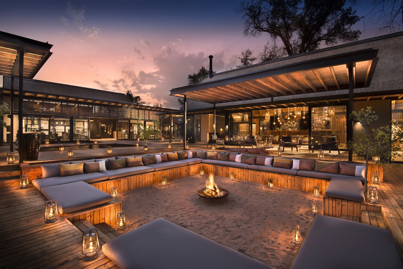 River Lodge firepit lounge