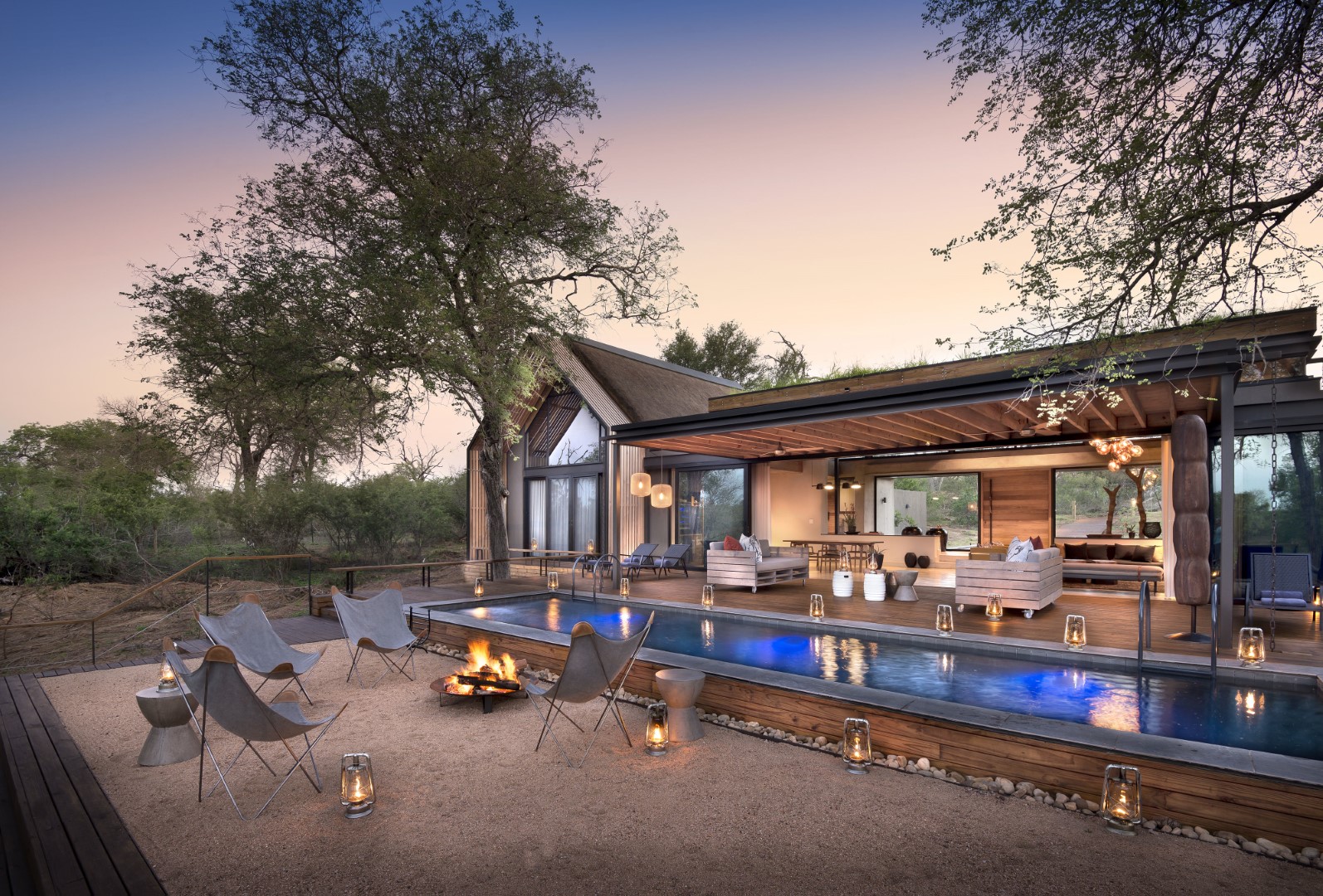 Fish Eagle Villa pool and fire deck
