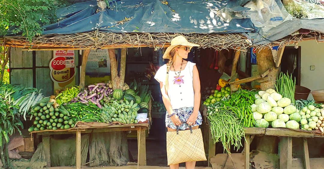 Lauren shopping at a local Veggie Maket