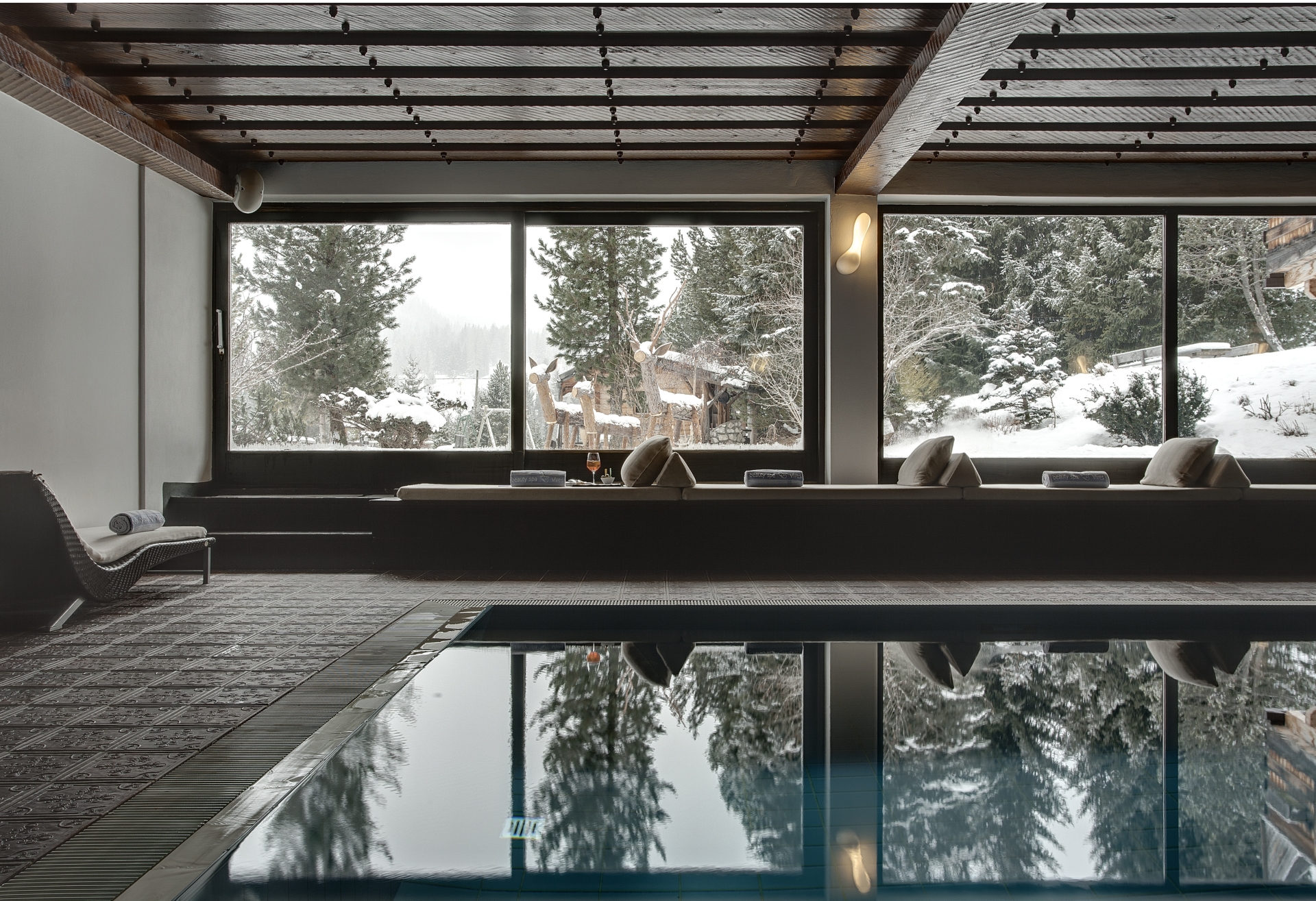 Main pool at the Hotel Ciasa Salares in Italy