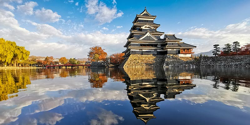 Matsumoto castle reflected in the lake