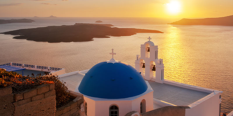 A sunset over the ocean