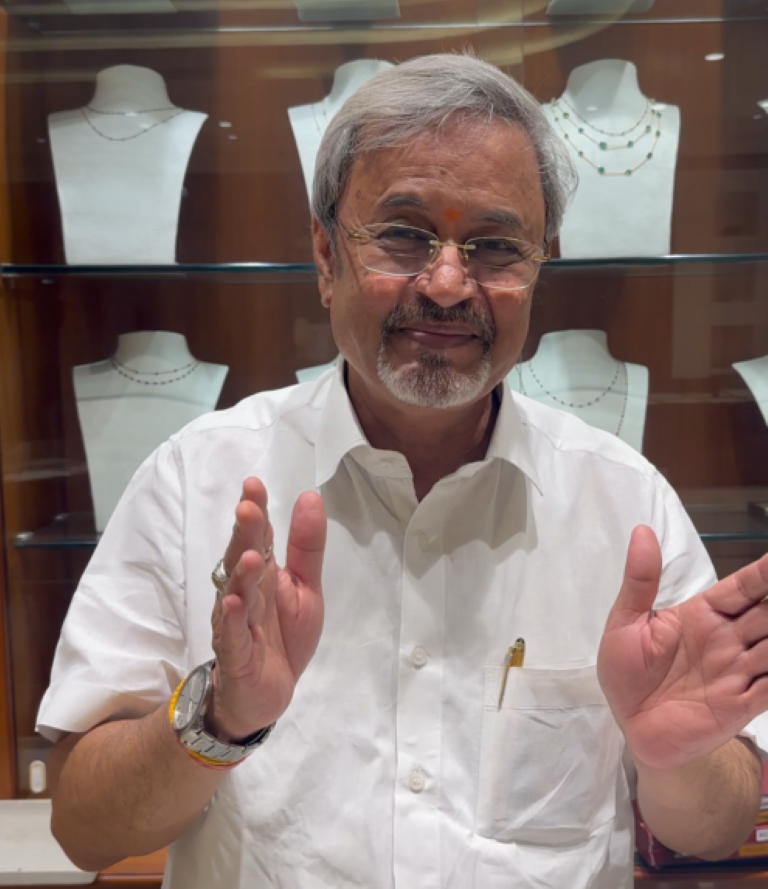 Gem specialist Hukam Chand in Pink City, India