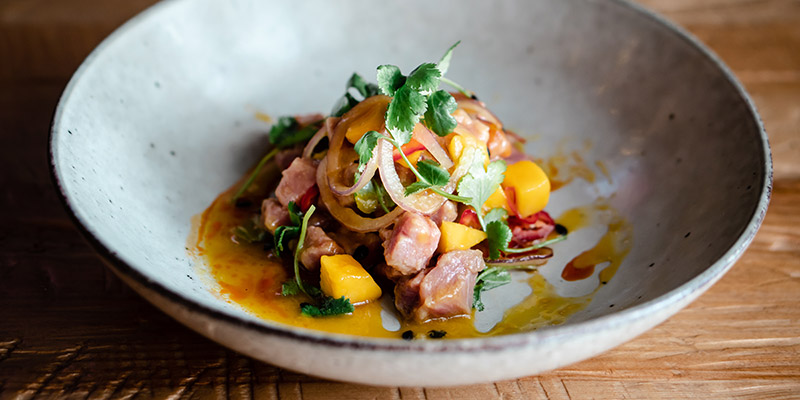 A bowl of ceviche