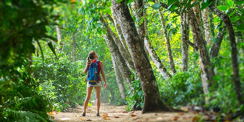 A teenager hiking in Costa Rica