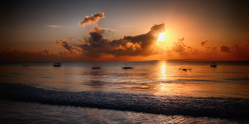 A sunset over Diani beach