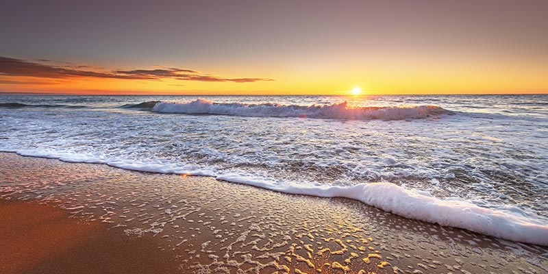 Sunrise over Lamu beach