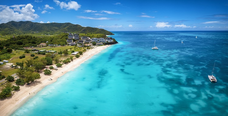 Aerial view of Ffryes beach