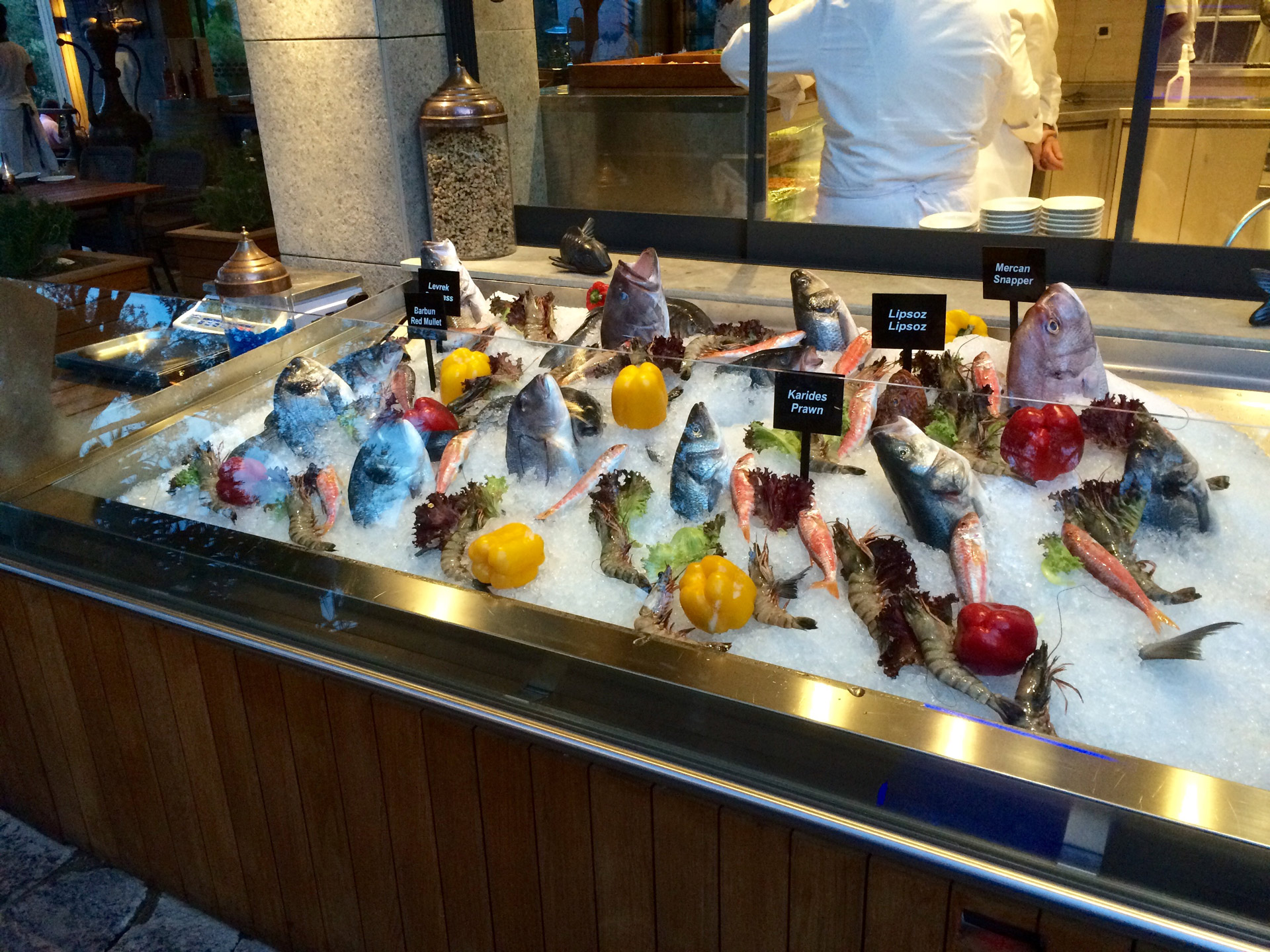 Balikcisi Restaurant offers a wide selection of fresh food